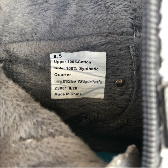 Blowfish Malibu Mint Women’s Gray Canvas Fur Zipper Closure Ankle Boots Sz 8.5 - Picture 12 of 13